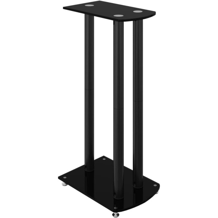 Підставка для колонок 2 шт. від vidaXL: міцна конструкція з 3-х стовпців, антиковзні ніжки, скло (чорний)