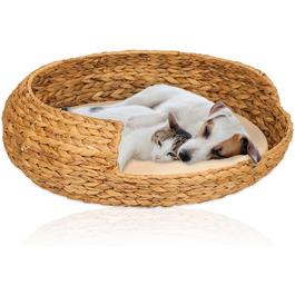 Dog bed, cat bed, Opal water hyacinth, natural, size 5 (Ø 83 cm) (size 3)