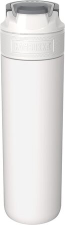 Kambukka Stainless Steel Water Bottle - Insulated Thermos with Snapclean Lid - Dishwasher Safe, Easy Grip (600ml, Chalk White)