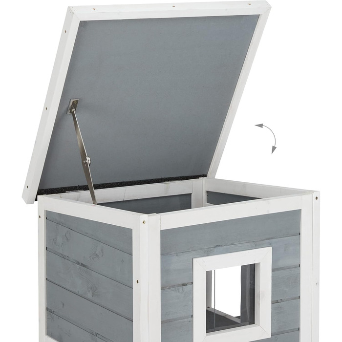 Кіт-будинок Relaxdays з тканини, кіт-печера з 2 входами, 71,5 x 62,5 x 44 см, складаний, сірий/білий