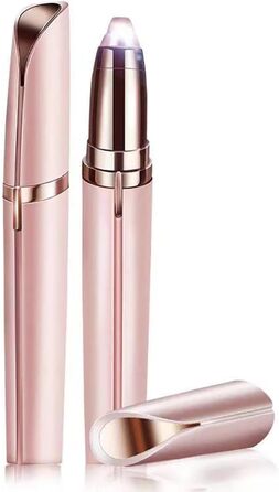 Електричний тример для брів та обличчя для жінок, безболісний, з гребінцем, білий/рожеве золото