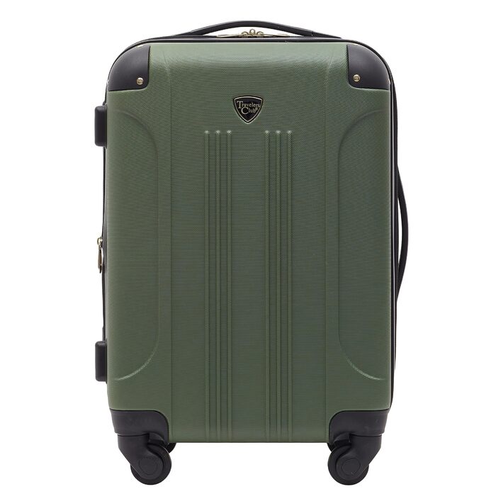Чемодан валіза Travelers Club Chicago Hardside розширюваний спінер 20' Carry-On, колір Thyme Green