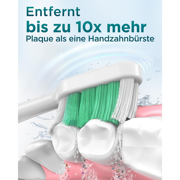 Електрична звукова зубна щітка для дорослих з 8 насадками та кейсом для подорожей, 5 режимів, водонепроникна IPX7, до 90 днів роботи від акумулятора (Золота)