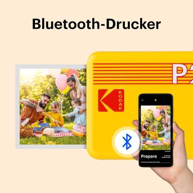 Фотодрук Kodak Mini 2 Retro: компактний мобільний принтер Bluetooth, 5.3x8.6 см, комплект з 38 картками, білий