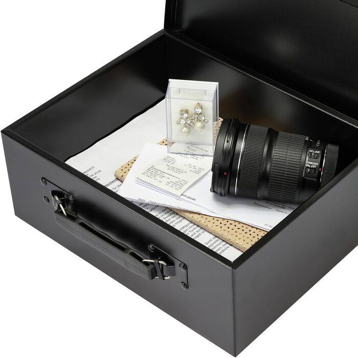 Сейф для документів HMF 1006-02 з електронним замком | 32,5 x 25,5 x 12,5 см | DIN A4 | Чорний