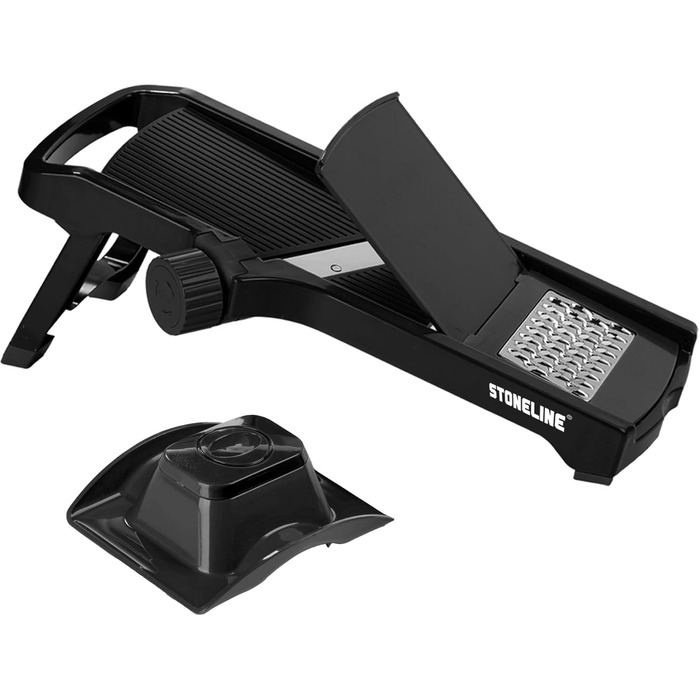 Набір для нарізання овочів STONELINE V з 9 частин: для нарізання слайсами, соломкою, кубиками, спіралями. З нержавіючої сталі, чорний.