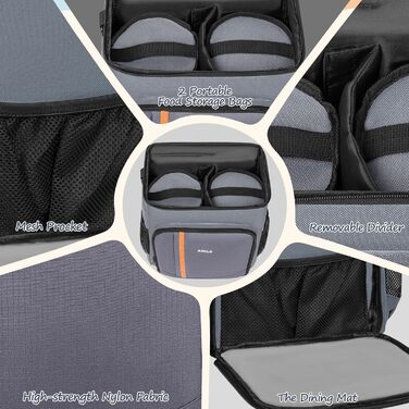 Чорний рюкзак для собак ANILD: TSA-сертифікований, з контейнерами для їжі та напування, органайзером для подорожей та кемпінгу