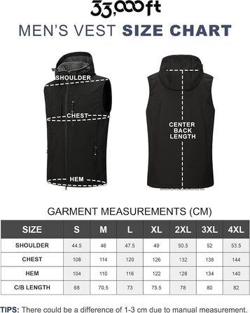 Чоловіча тепла жилетка Softshell з капюшоном, чорна XXL - водонепроникна, без рукавів