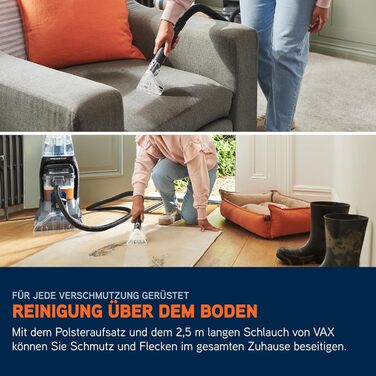 Vax SpinScrub Power Plus: Пристрій для чищення килимів та м'яких меблів. Ефективне видалення плям, швидке висихання, великий бак, технологія SpinScrub.