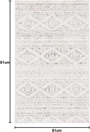 Килим SAFAVIEH Boho Tulum для вітальні, їдальні, спальні - короткий ворс, 183 x 274 см, бежевий та сірий