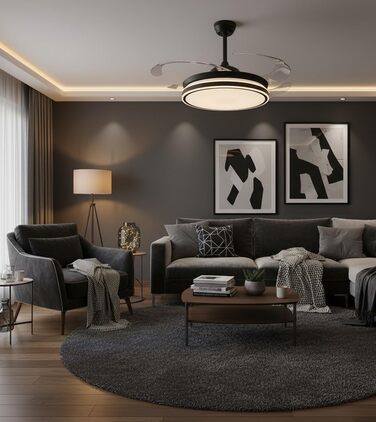 Вентилятор стельовий BEL AIR HOME Asgard 108 см з LED підсвіткою, пультом, DC-мотор, білий