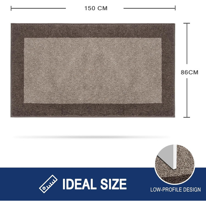 Прикільчиковий килимок FCSDETAIL 60 x 90 см, вологопоглинаючий та протиковзкий килим для входу, прихолустя та собак, що миється