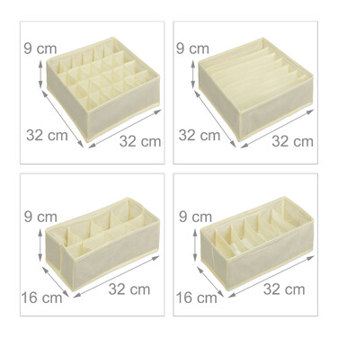 Relaxdays 4-Piece Underwear Organizer Set