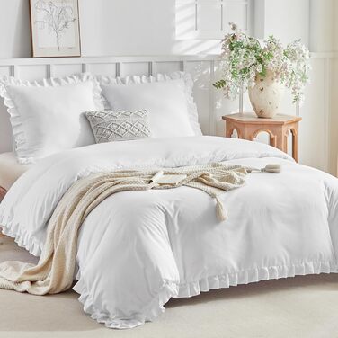 Комплект постільної білизни Lekesky 135x200 (4 шт.) - сірий, квітковий принт, поліестер мікрофібра, з блискавкою