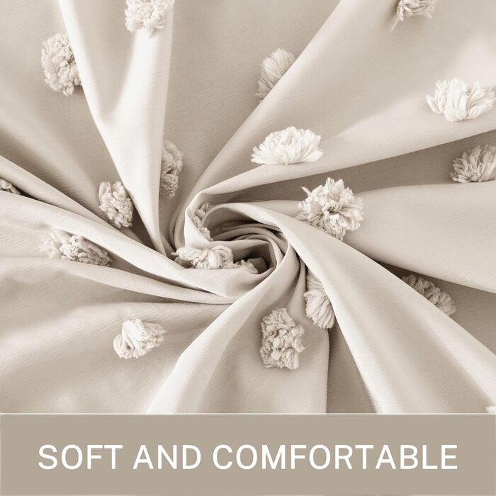 Штора для ванної кімнати Boho в стилі кантрі, тканинна, натуральних кольорів, 183 x 213 см, з гачками, набір, для ванної кімнати