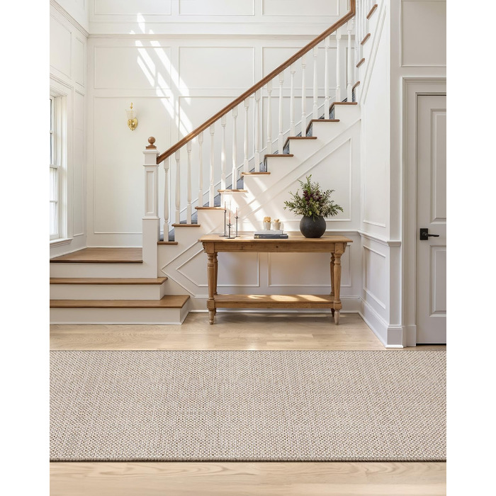 Килимок для дому COLOR&GEOMETRY, 91 x 243 см, довгий килимовий доріжка, антиковзаюча, швидковисихаюча, для кухні, спальні, коридору (Бежевий)