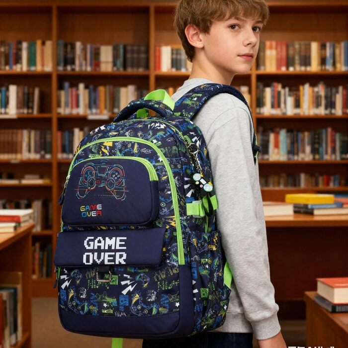 Набір шкільних рюкзаків Makukke для підлітків, геймерський дизайн, з ланч-боксом та пеналом