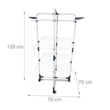 Relaxdays 33m Clothes Drying Rack with Wheels
