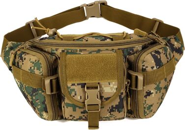 Тактична чоловіча поясна сумка Molle, водонепроникна, унісекс, для туризму, подорожей, бігу, кемпінгу (камуфляж 