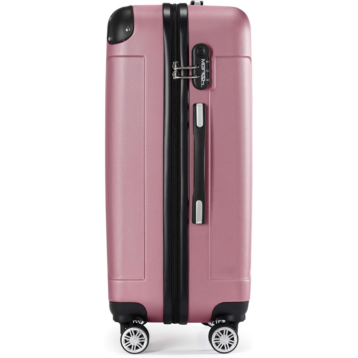 Чемоданний набір Merish: 3 шт., жорсткий корпус, коліщата-двоє, 9 кольорів (Рожевий, XL)