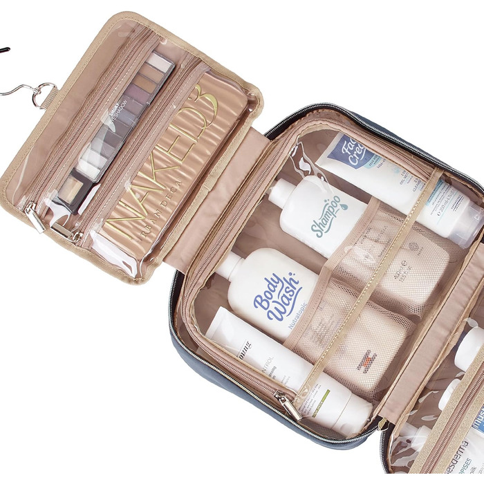 Сумка-органайзер для подорожей NISHEL для жінок, блакитна. Зручна для шампунів, кондиціонерів, пензликів та аксесуарів