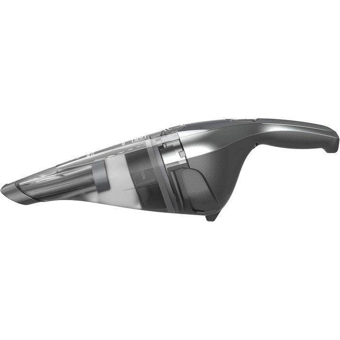 Акумуляторний пилосос ручний BLACK+DECKER Dustbuster NVC220WBC 7.2V (1.5Ah), сірий металік, 385 мл, без мішка, з насадкою для щілин та док-станцією