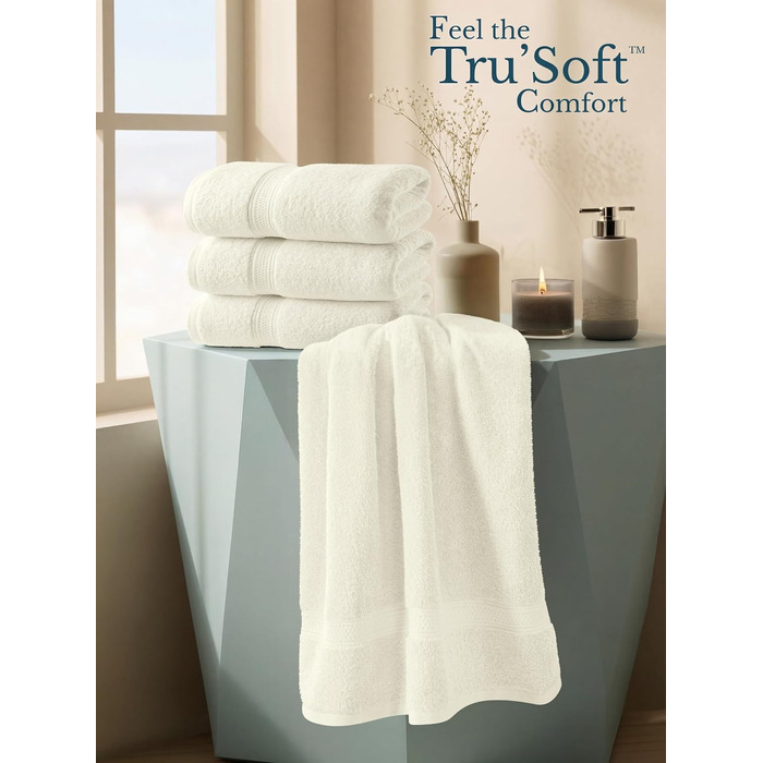 Набір білих банних рушників Utopia Towels (4 шт.), 100% бавовна, преміум якість 600 г/м², гігроскопічні та м'які рушники для ванної