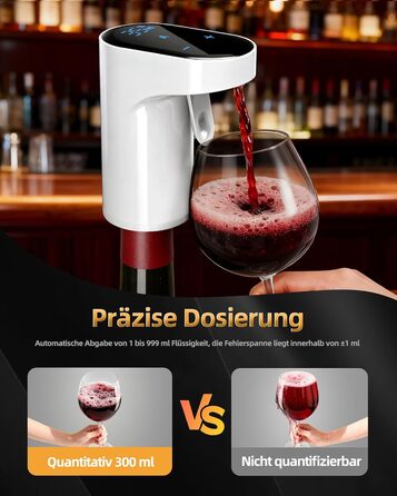 Електричний декантер для вина 5-в-1 з регульованою дозуванням, цифровий виливач, автоматичний дозатор вина, подарунок на день народження, День святого Валентина