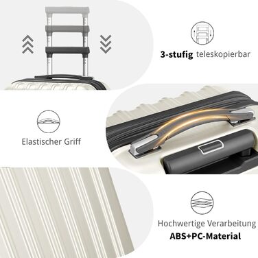 Набір валіз LALAHO 2 шт. з косметичкою, з ABS+PC, телескопічний ручка, ручна поклажа, градієнтний дизайн