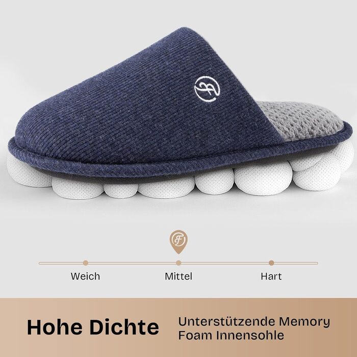 Чоловічі тапочки-шкарпетки EverFoams з м'якою піною Memory Foam, 42/43 EU, темно-синій