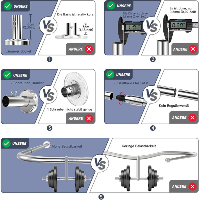 Штанга для душу U/L форми 75×(150-190)×75 см - 2 в 1 (для душу та ванни) з кільцями, без кріплень до стелі