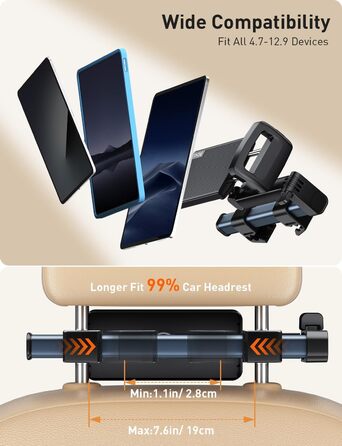 Тримач для планшета TRYONE в авто, кріплення на підголівник