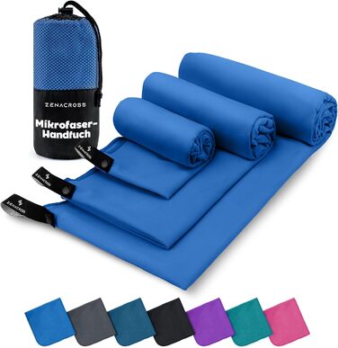 Набір рушників Zenacross з мікрофібри (3 шт.) з сумкою для перенесення - швидковисихаючі та універсальні спортивні рушники - розміри XS, S, M - кольори: Petrolgrün (блакитний, блакитно-зелений), 3 шт.