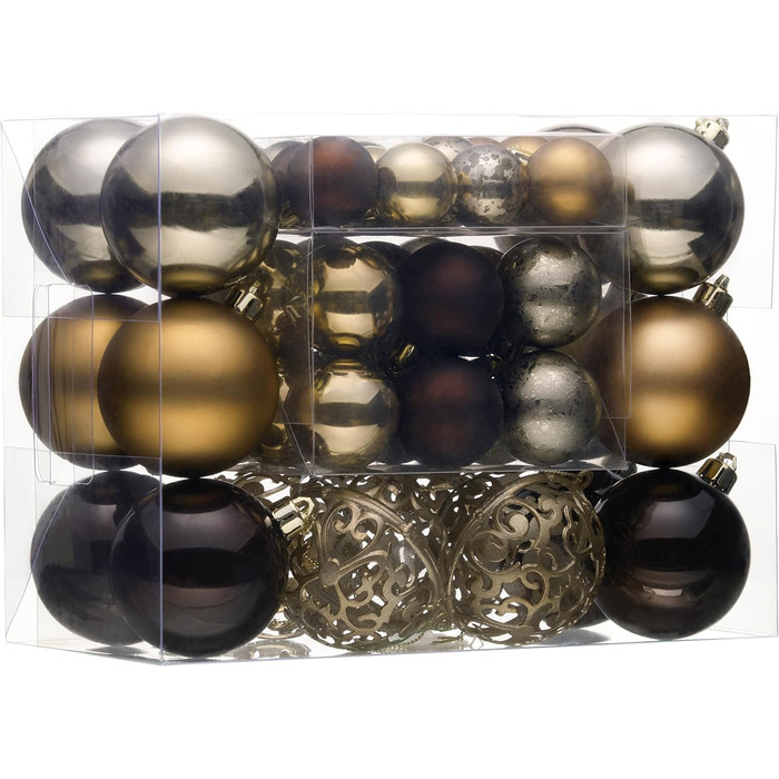 Набір ялинкових прикрас Valery Madelyn: 50 бронзових кульок з насадками