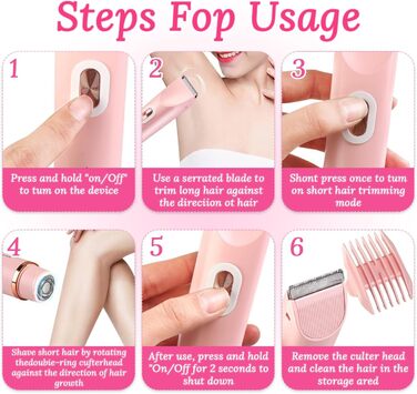 Електричний жіночий триммер Silky Splash 2-в-1 для бікіні та тіла, водонепроникний, USB, рожевий