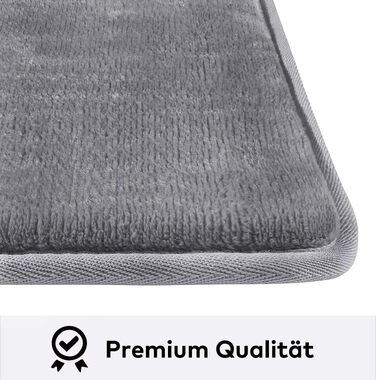 Килимок для ванної кімнати Wolke sieben з ефектом пам'яті (Memory Foam), протиковзкий та гігроскопічний, сірий, 43 x 61 см