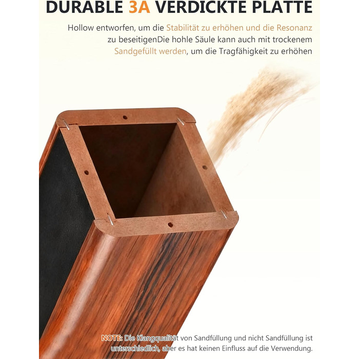 Стійки для колонок Holz Braun Schwarz, 70 см - Преміум підставки для домашнього кінотеатру та студії з прихованою проводкою