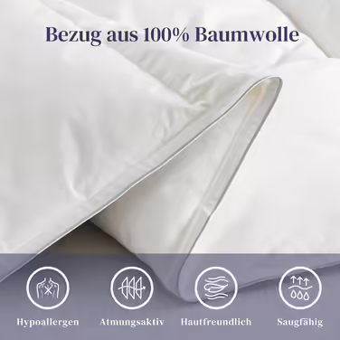 Ковдра пухова BedStory 135x200 см, всесезонна, 1215 г пуху та пір'я, 100% бавовна, щільність 450 г/м², сертифікати Oeko-TEX та RDS