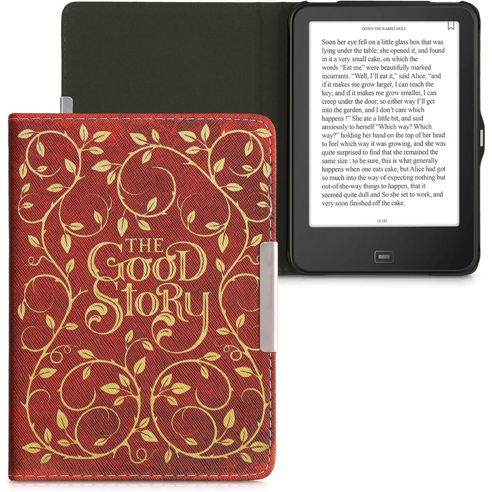 Чохол-книжка kwmobile для Tolino Vision 1/2/3/4 HD - Чохол для eReader з малюнком метеликів, рожевий, білий, жовтий, оранжевий, червоний