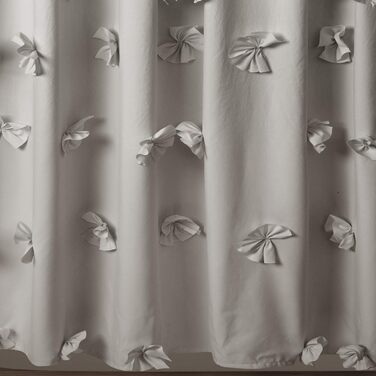 Шторка для душу Lush Decor Riley, 183x183 см, сіра, з бантиками, романтичний дизайн