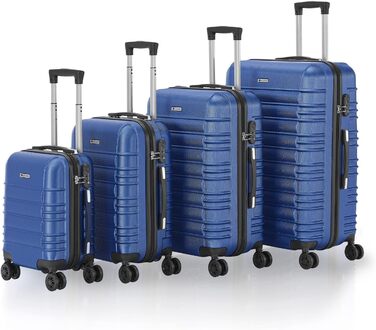 Набір валіз Juskys Hartschale 4 шт. з кодовим замком, тихими колесами 360°, телескопічним ручками, легкий, блакитний колір
