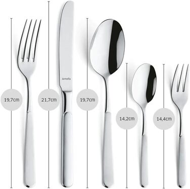 Amefa SATINA Cutlery Set, 30-Piece, Cutlery for 6 People, Dishwasher-Safe, Stainless Steel 18/10, Special Wave Cut, Hardened Blade Steel Satina 30-Piece