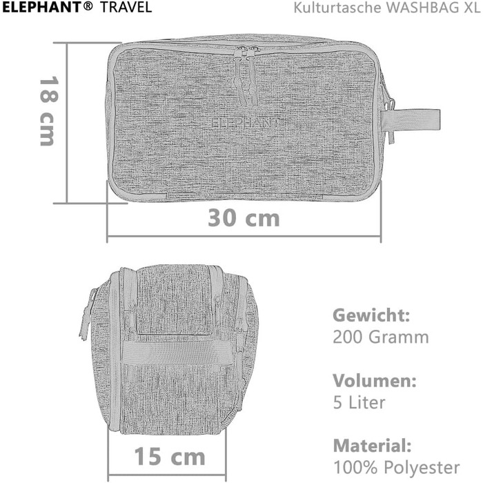 Туалетна сумка-органайзер для подорожей Elephant: велика, для жінок та чоловіків, червона, бордово-коричнева