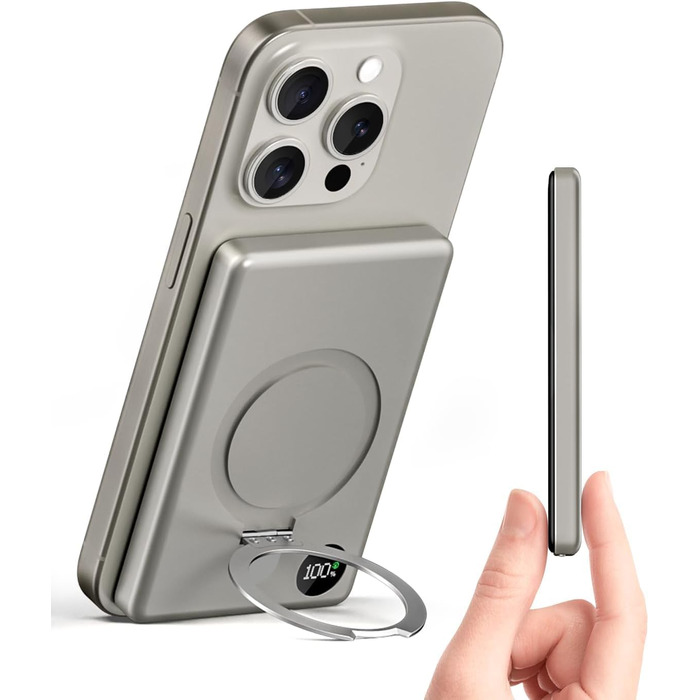 Power Bank Magsafe 5000mAh/10000mAh (Titan) з PD 20W та бездротовою зарядкою для iPhone 16/15/14