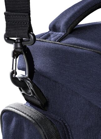 Сумка для камери Mantona Premium - підходить для камер DSR та DSM з об'єктивом (з пилозахистом, м'яким ремінцем, блискавкою, регульованим внутрішнім відділенням) (L, Синій)