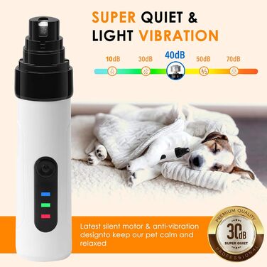 Електричний точило для кігтів собак Ntrjtrss USB, тихий точило для кігтів собак для великих, середніх та малих собак та котів