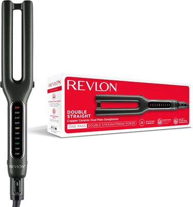 Revlon SmoothStay 25mm Coconut Oil Infused Straightener with Travel Pouch - Adjustable Temperature up to 235°C