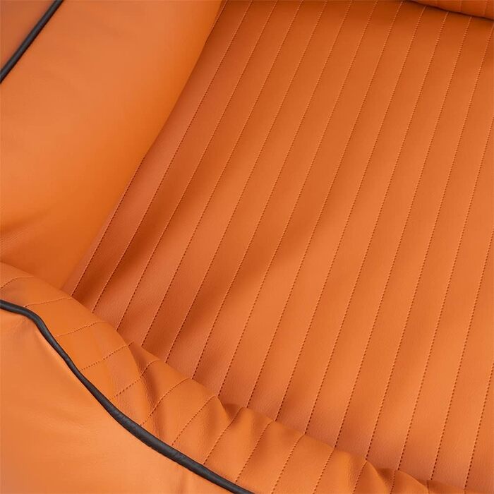 Ортопедичне собаче ліжко Knuffelwuff Lovelock M-L з штучної шкіри, 85 x 63 см, Rusty. Знімний чохол, легко мити, для великих, середніх та маленьких собак. Розміри: 85 x 63 x 23 см