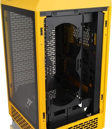 Корпус Thermaltake The Tower 200 Turquoise Mini-ITX з вертикальним кріпленням, скло Temperd Glass, 2x CT140 вентилятори, підтримка AIO 280мм, для відеокарти до 380мм, корпус, білий