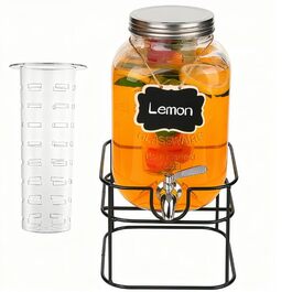 Скляний диспенсер для напоїв на 4.5л з краном (2 шт.) - для соку, води, коктейлів, вечірок